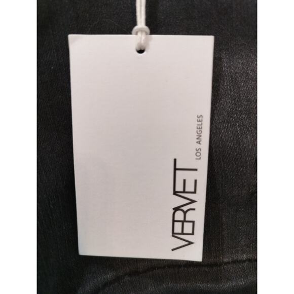 Vervet Black High Rise Distressed Criss Cross Shorts - V2911 - Size Small - Picture 3 of 9